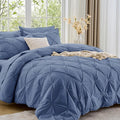 Sasttie Twin Comforter Set, 5-Piece Bed in a Bag, Pintuck Bedding Sets by SASTTIE