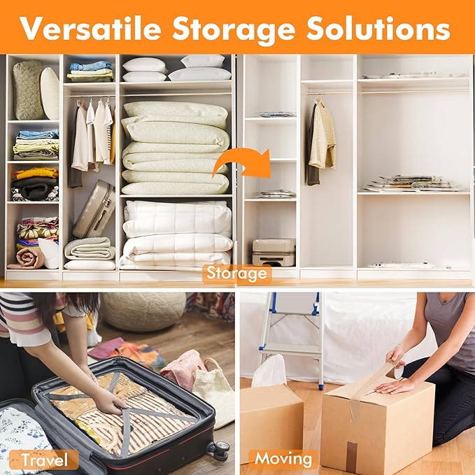GONGSHI Vacuum Seal Bags for Clothing Travel & Home Storage, Travel Vacuum Bags - Image 2