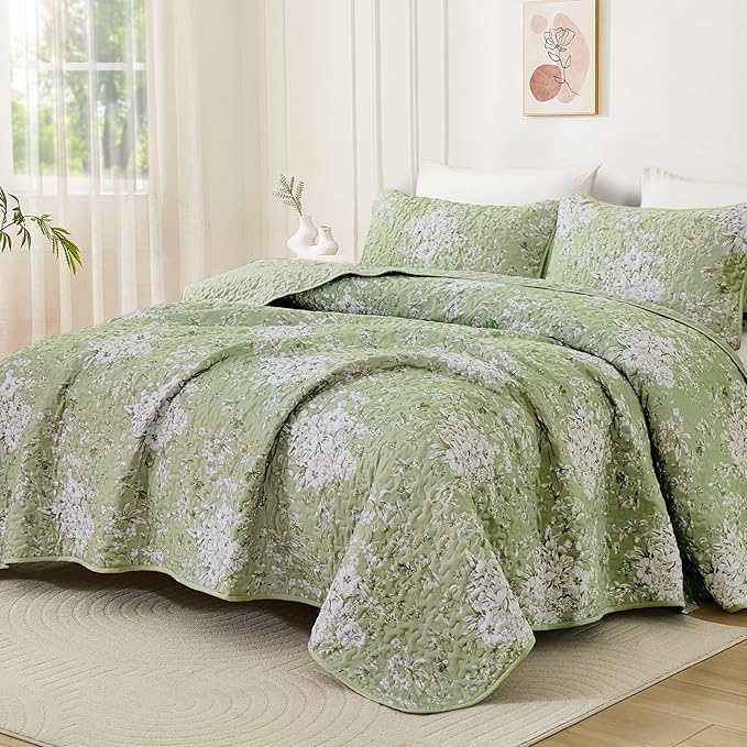 WONGS BEDDING Quilt King Size, Botanical Quilt - Image 8