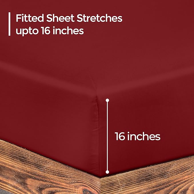 ROYALE LINENS 300 Thread Count 100% Long Staple Combed Cotton Fitted Sheet Full - Image 2