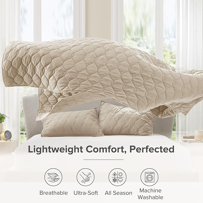 Comfort Spaces Queen Quilt Set Modern Reversible Ogee Coverlet Queen Bedding - Image 3
