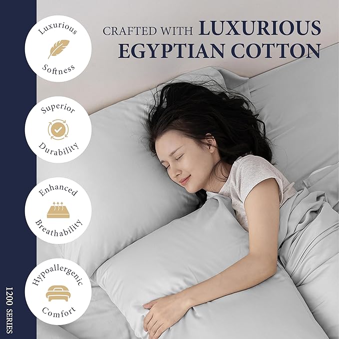 100% Egyptian Cotton Split King Sheets Sets - Image 2