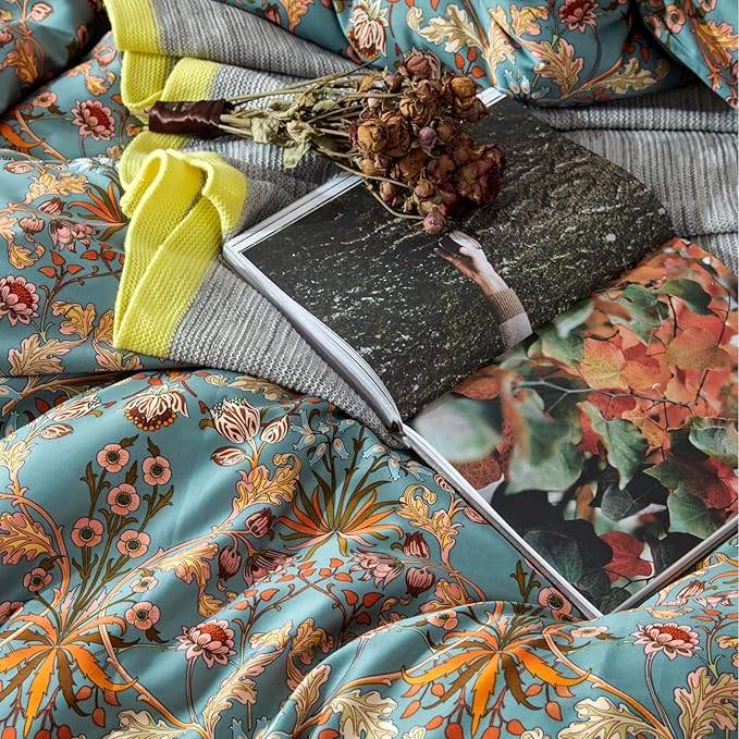 mixinni Vintage Floral Duvet Cover Twin XL Boho Bedding Soft Cotton Flower - Image 5