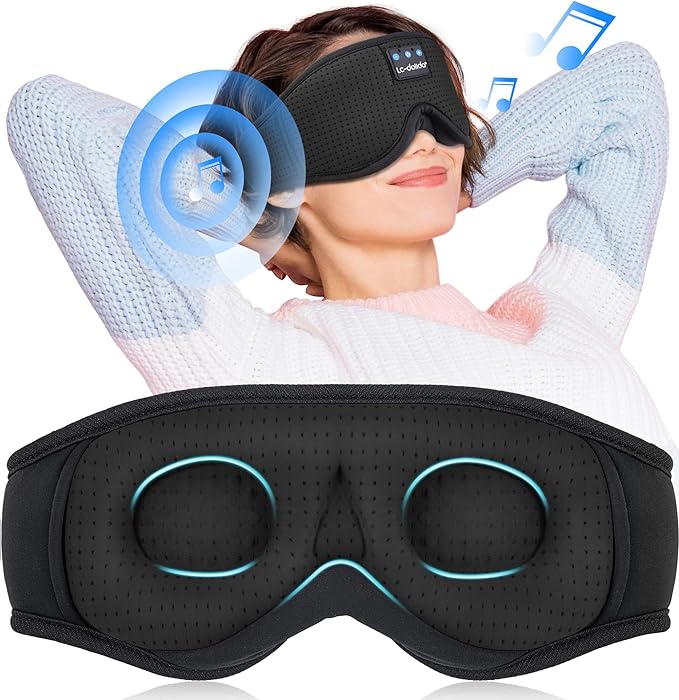LC-dolida Sleep Mask Bluetooth Headphones Weighted Sleeping Mask 3D Eye Mask - Image 9