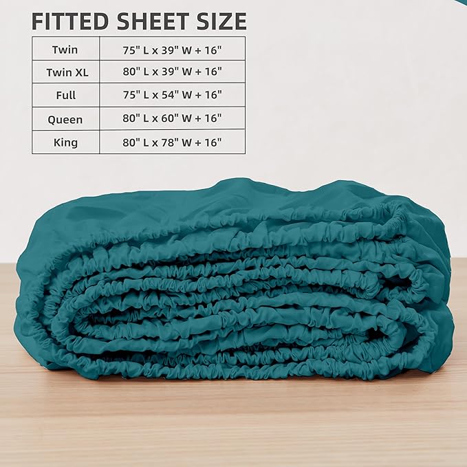 HBHLFZ Queen Fitted Sheet Only, Soft Breathable Bottom Sheet - Image 2