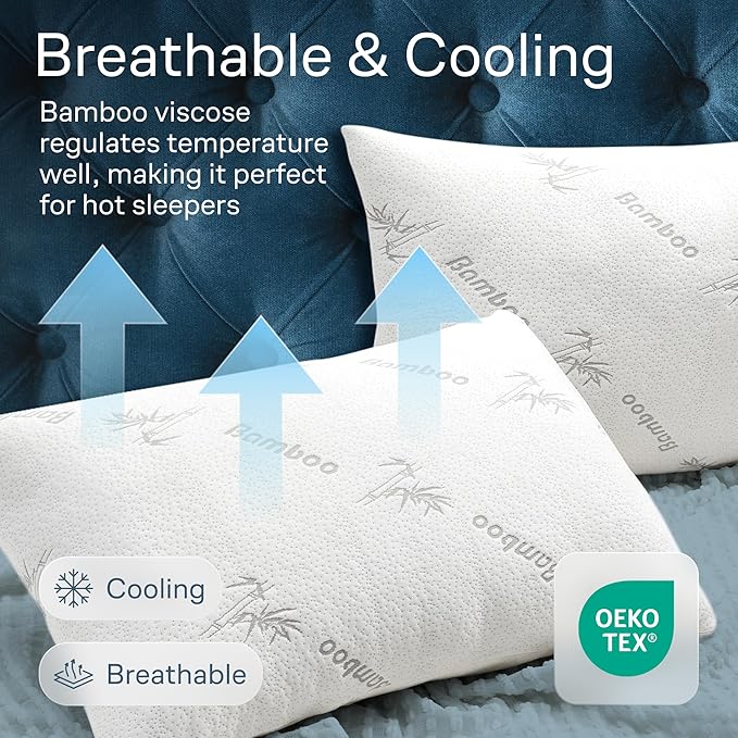 100% Waterproof Pillow Protectors Queen 20x30 Pair Zippered Pillow Case - Image 4