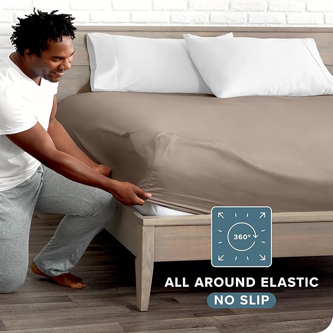 Bare Home Fitted Bottom Sheet Queen Size - Image 3