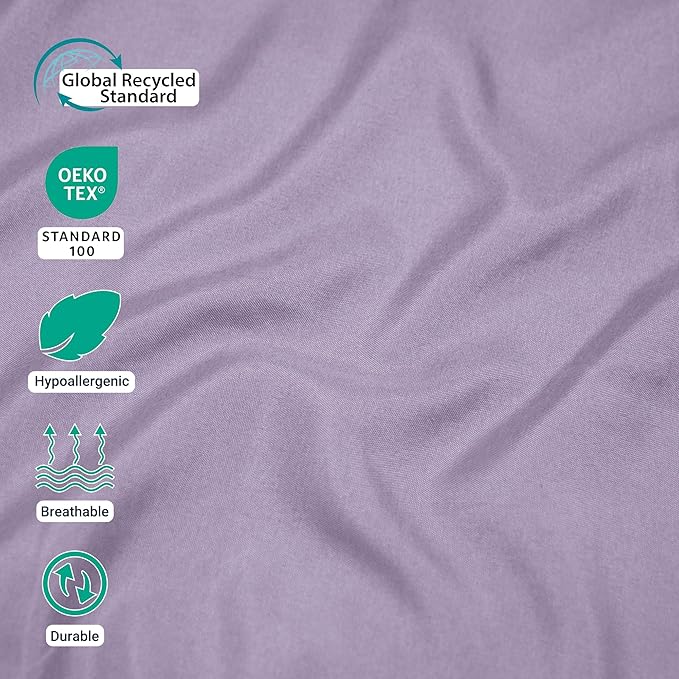 ZPECC King Flat Sheet Only 1 Pack, Durable Lavender Top Bed Sheets - Image 2