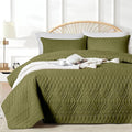 akkialla Twin Size Quilt Bedding Set, Olive Green Lightweight Microfiber Soft by akkialla