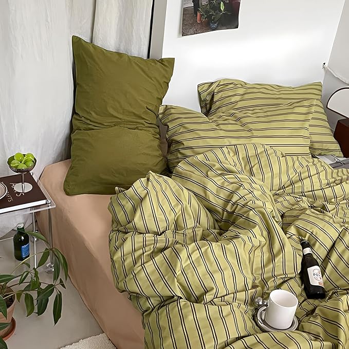 mixinni Vintage Stripes Duvet Cover Set Twin XL - Image 4