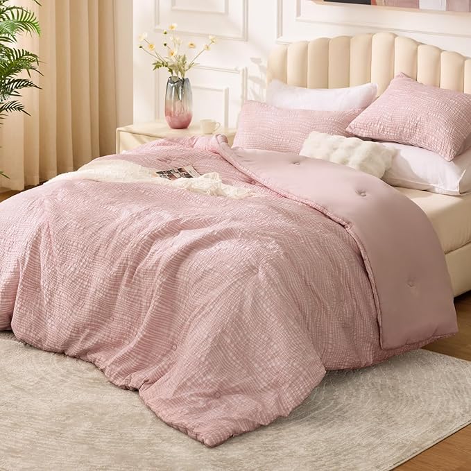 BEDELITE Blush Pink Queen Comforter Set by BEDELITE