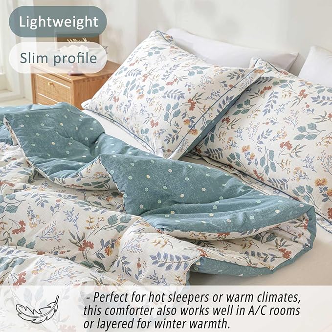 LEMIROE Botanical Cotton Comforter Queen Size - Image 3