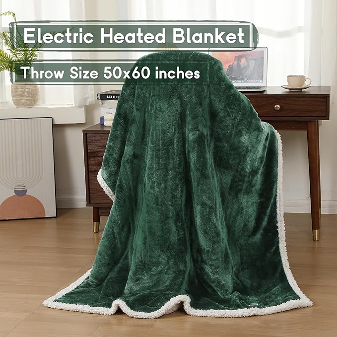 Heated Blanket Electric Throw Size 50''x60'' - Image 2