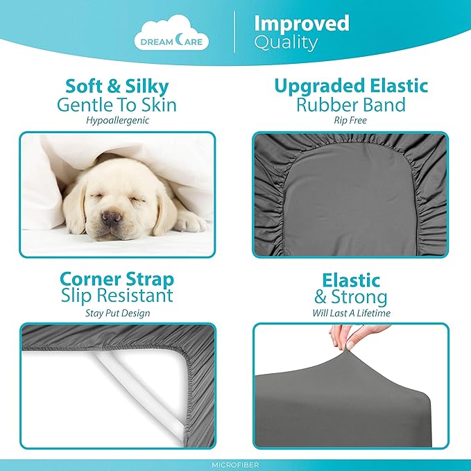 DREAMCARE Fitted Sheet Queen Size - Image 6