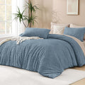Andency Grayish Blue California King Comforter Set, 3 Pieces Grayish Blue Boho by Andency