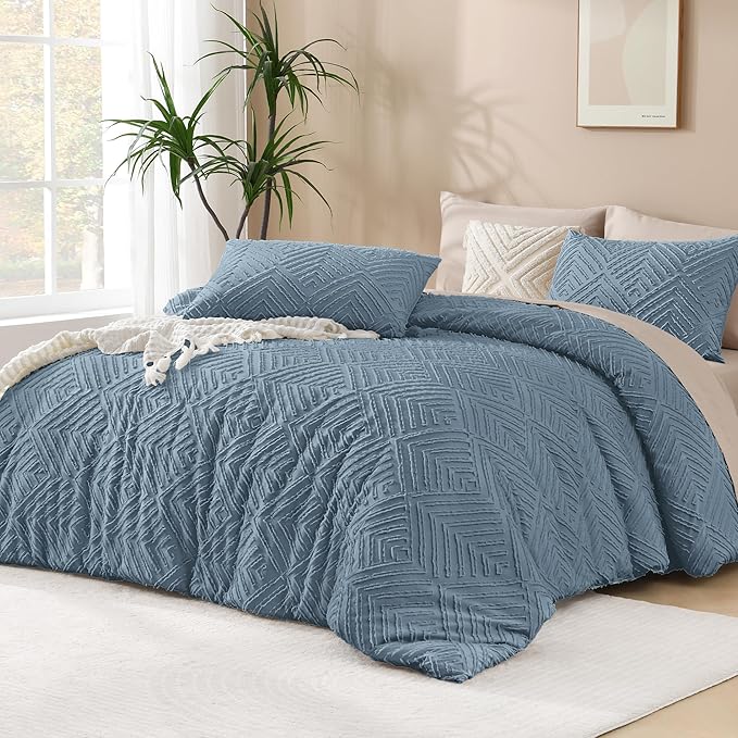 Andency Grayish Blue Comforter Set Queen Size, Lightweight Fluffy Bedding by Andency