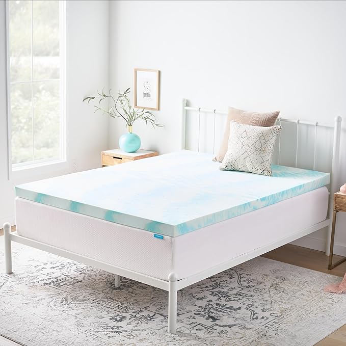 Linenspa 3 Inch Swirl Gel Memory Foam Mattress Topper, Full Size – Cooling Gel - Image 8