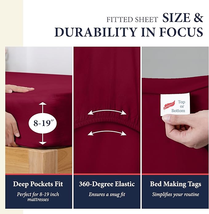 100% Egyptian Cotton Queen Size Sheets Set - Image 4