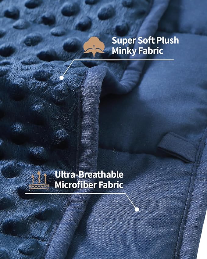 Mr. Sandman Weighted Blanket 3LBS 36 x 48 Inches, Minky Dots Heavy Blanket - Image 3