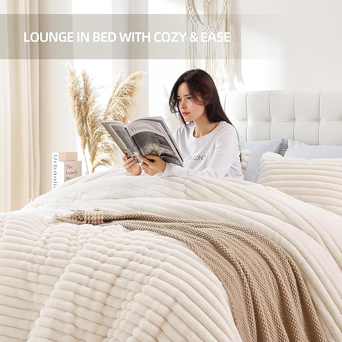 Smoofy Fluffy King Size Comforter Set 3 Pieces - Image 6