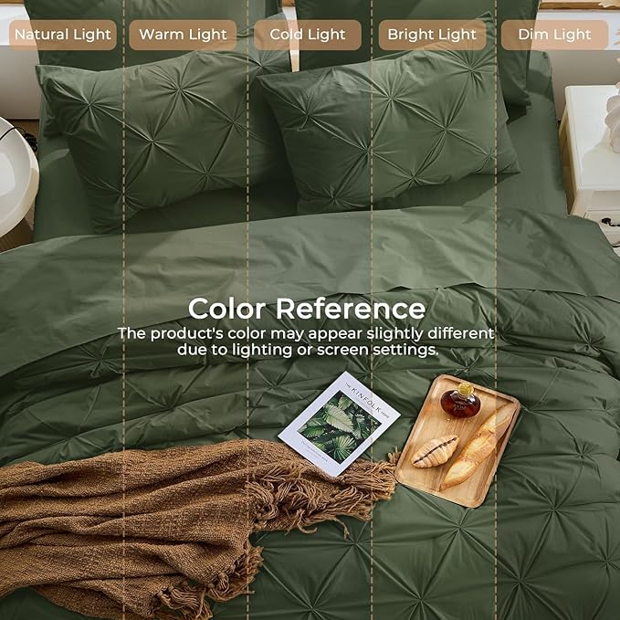 Sasttie California King Comforter Set, 7-Piece Bed in a Bag, Pintuck Bedding - Image 8