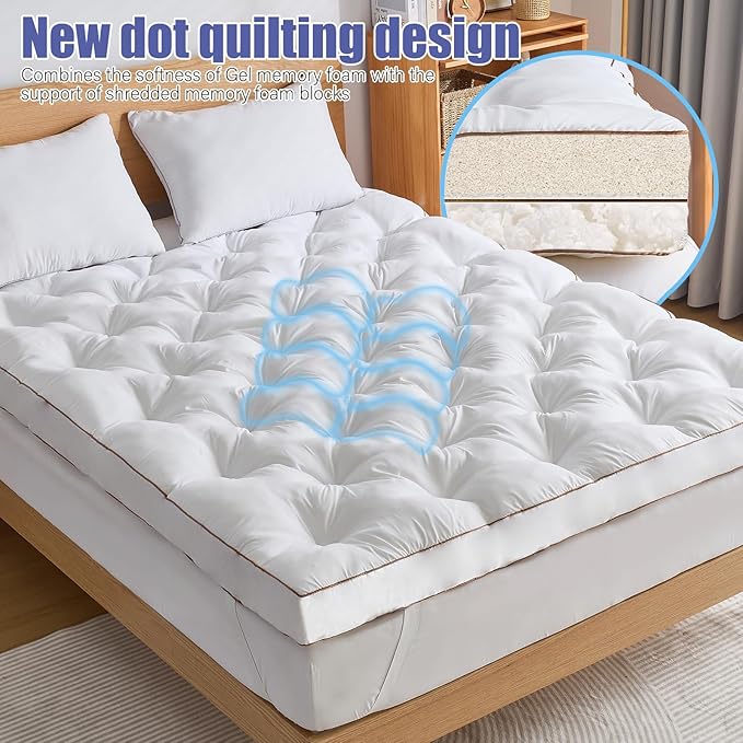 WhatsBedding 4 Inch Memory Foam Mattress Topper King Size - Image 7