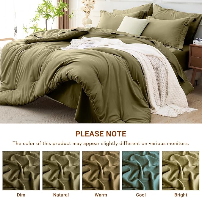 MUXHOMO 7 Pieces King Comforter Set, Soft Bed in a Bag King Size, All Season - Image 7