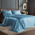 BEDELITE Satin Sheets Twin XL Size Bed Set, Luxury Soft Airy Blue Sheets by BEDELITE