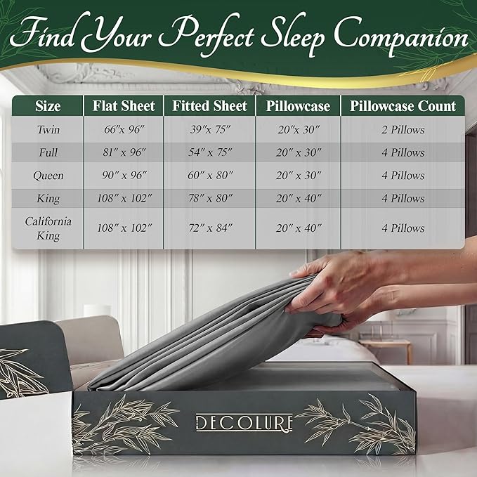DECOLURE 100% Viscose Derived from Bamboo Sheets Full Size - Image 8