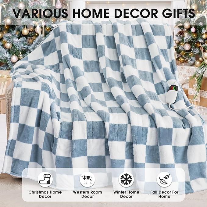 Heated Electric Blanket Twin Size, 62X84 Heating Blanket - Image 8
