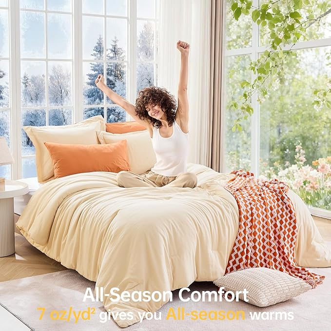 MUXHOMO King Size Comforter Set, All Season Ultra Soft Down Alternative Bedding - Image 4