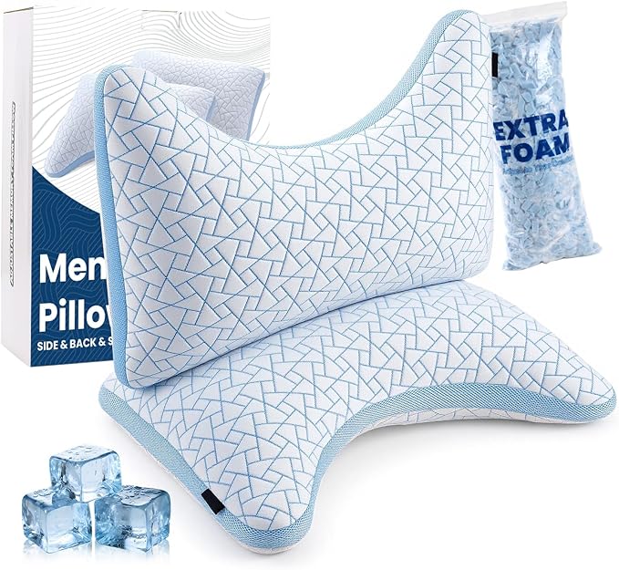 A-Pce Adjustable Pillow, Queen Size Set of 2 Bed Pillows by A-PceforSeat