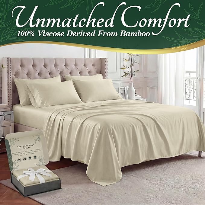 DECOLURE 100% Viscose Derived from Bamboo Sheets Full Size - Image 2