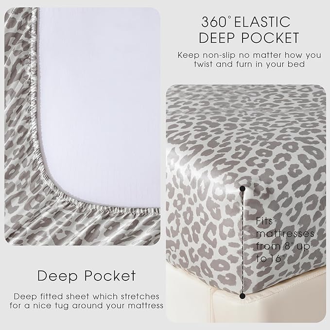 FreshCulture Satin Sheets Queen Size Bed Set- 4 Piece Luxury Soft Silky Queen - Image 4