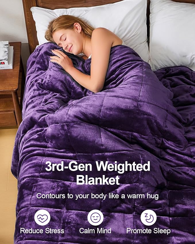 Super Fuzzy Soft Sherpa Fleece Weighted Blanket, 20 lbs Dual Sided Fluffy Heavy - Image 2