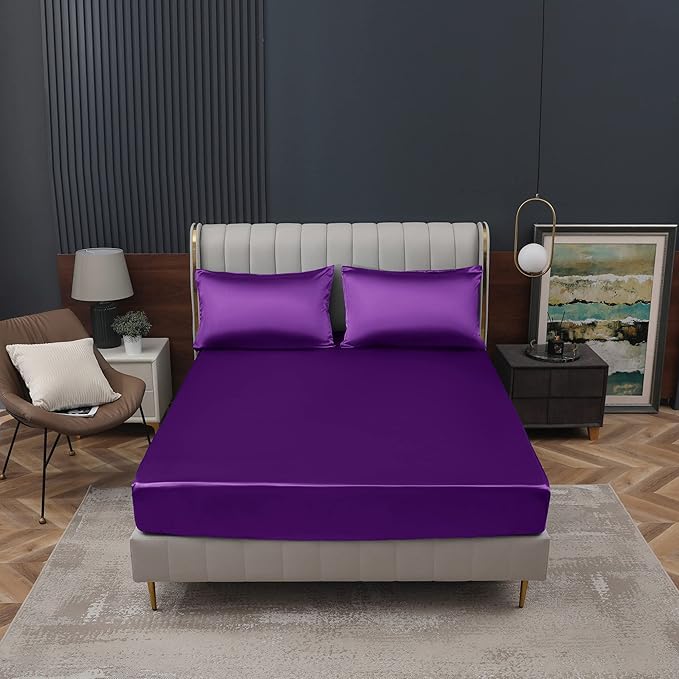 Homiest Purple Satin Fitted Sheet - Image 2