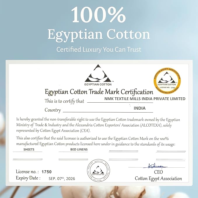 100% Egyptian Cotton King Size Pillow Cases 2, Sateen Weave, Breathable King - Image 6