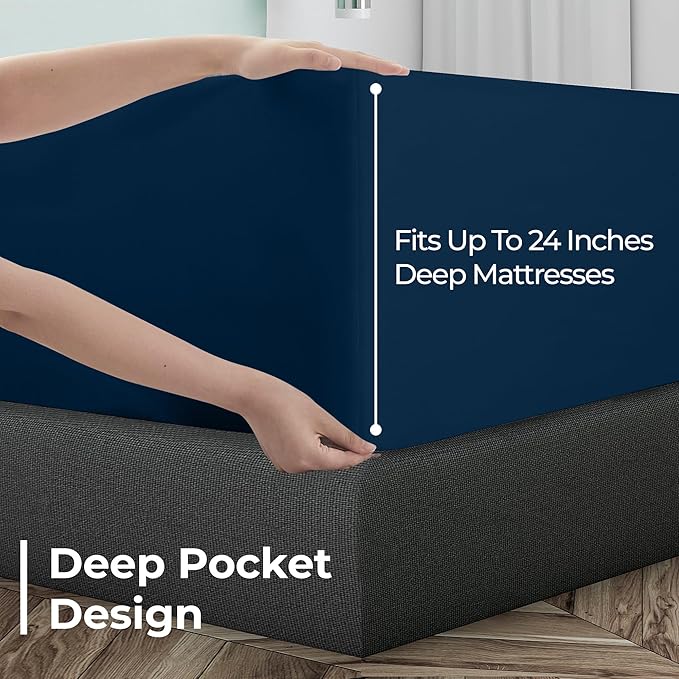 Royale Linens Extra Deep Pocket Queen Fitted Sheet Only - Image 4