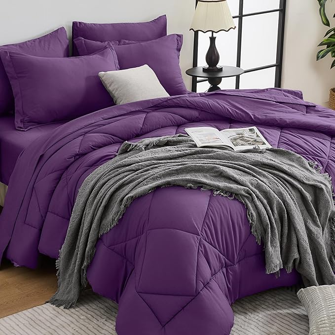 HEVUMYI Grape Purple King Comforter Set by HEVUMYI
