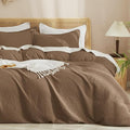 PHF Waffle Duvet Cover Set King Size, No Snagging Ultra Soft Luxury Textured by PHF