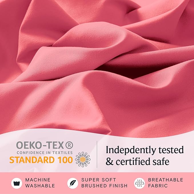 LuxClub 4 PC Sheet Set Bed Sheets Deep Pockets 16" Eco Friendly Wrinkle Free - Image 5