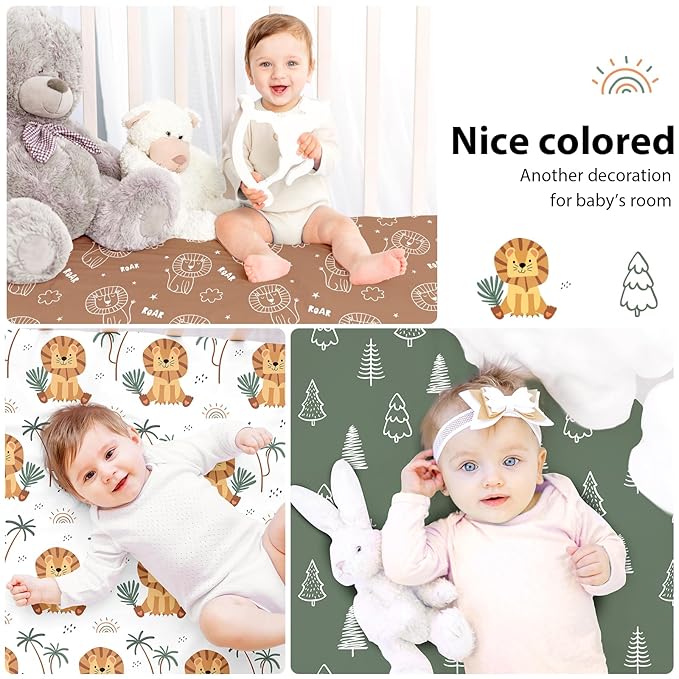 Baby Mini Crib Sheets Boy, Portable 38”x26” Pack and Play Sheets Fitted - Image 9