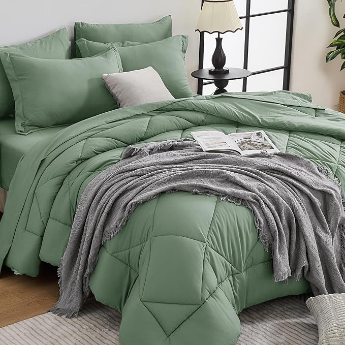 HEVUMYI Sage Green Full Comforter Set by HEVUMYI