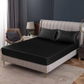 Homiest Black Satin Fitted Sheet Queen Size, Deep Pocket, Luxury & Ultra Soft by Homiest