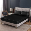 Homiest Black Satin Fitted Sheet King Size, Deep Pocket, Luxury & Ultra Soft by Homiest
