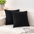 Aegero Pack of 2 Corduroy Decorative Throw Pillow Covers 20x20 InchSoft Striped by Unknown