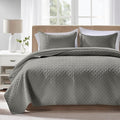 FLYMME Dark Grey King Quilt Bedspreads, 3 Pieces Lightweight Bedding Sets by FLYMME