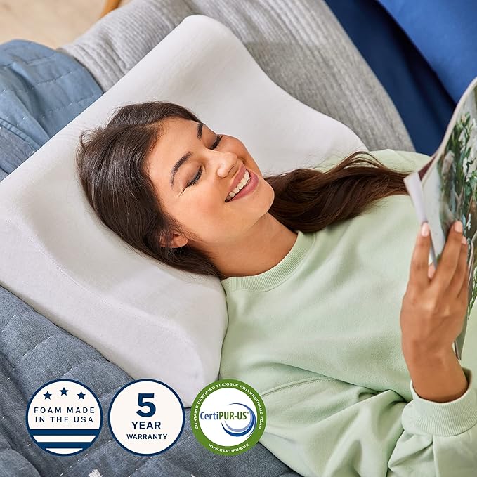 Sleep Innovations Memory Foam Contour Pillow, Standard Size, and Shoulder - Image 7