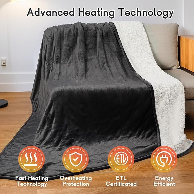 Heated Blanket Electric Blanket Queen Size 84''x90'' - Image 5