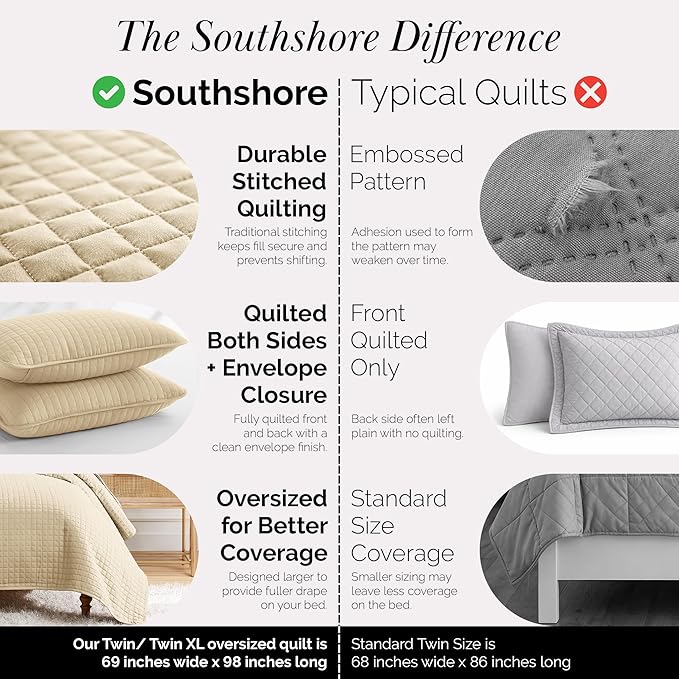 Southshore Fine Living, Inc. Twin XL Comforter Quilt Bedding Set, Dorm Room - Image 4